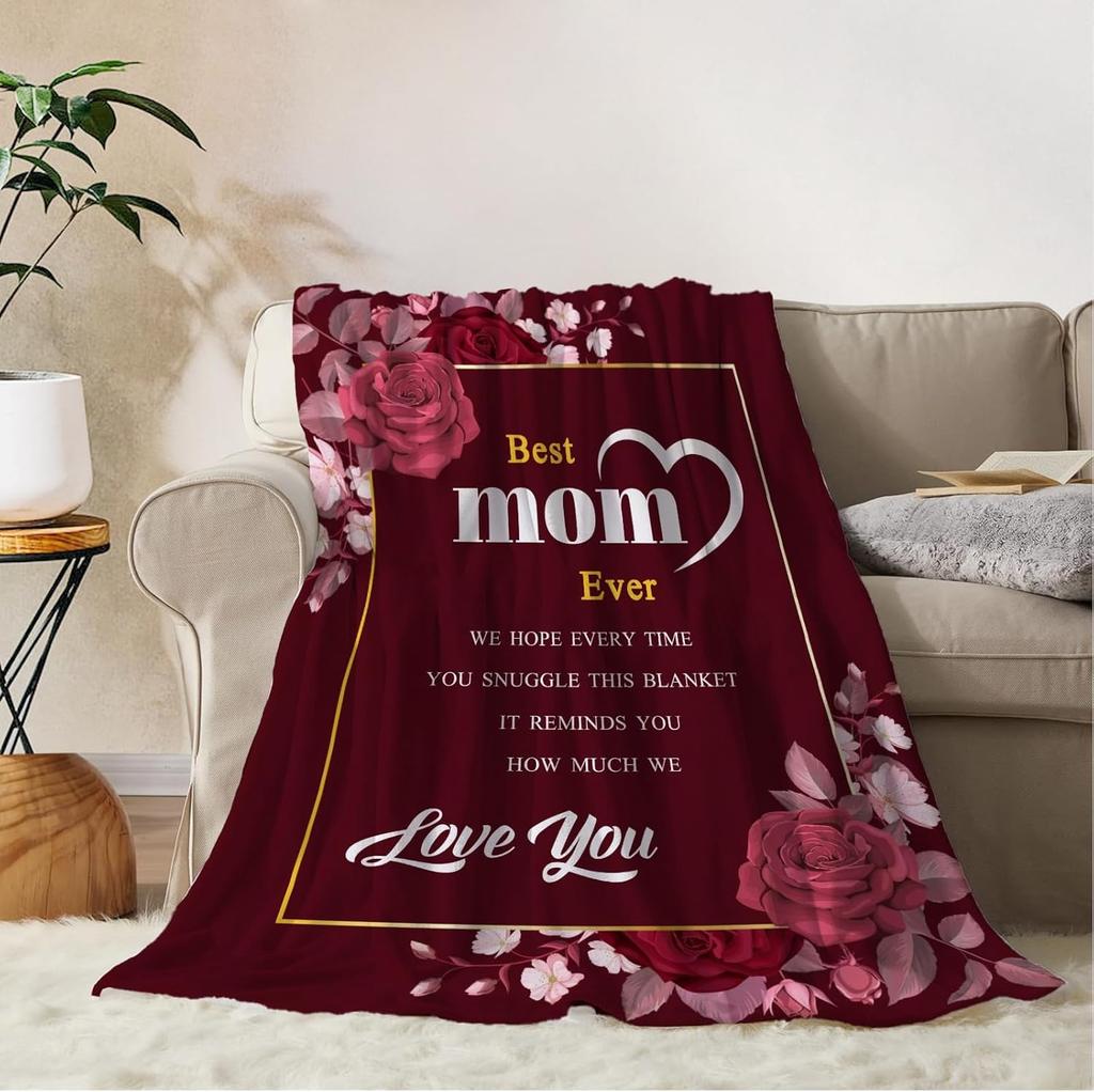 Gifts from Daughter Son for Mother's Day Birthday Mom Gifts Anniversary Unique Gifts for Mom Super Soft Flannel Throw Blankets