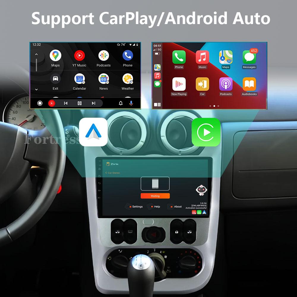 Android 13 2 din Radio Car Multimedia autoradio Pentru Renault Logan 1 Sandero 2009-2015 Dacia Duster Carplay 4G GPS 2din fără DVD