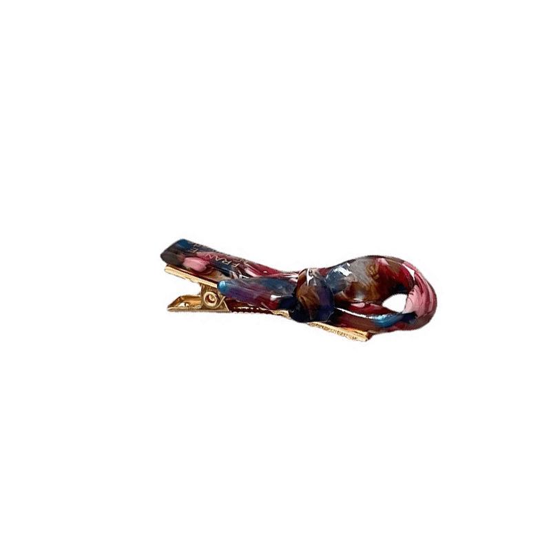 Korean-style Gold Label Small Acetate Bow Duckbill Hair Clip