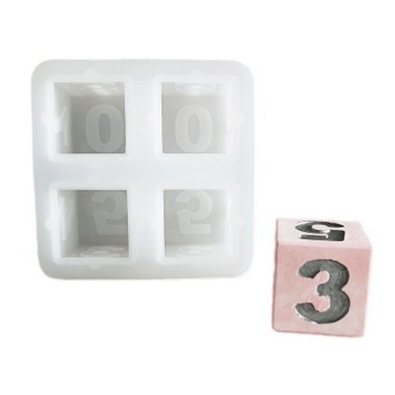 Number Cube Candle Molds for Candle, Block Calendar, Game Dices, Decoration, Number Cube Silicone Molds for Epoxy Resin 1