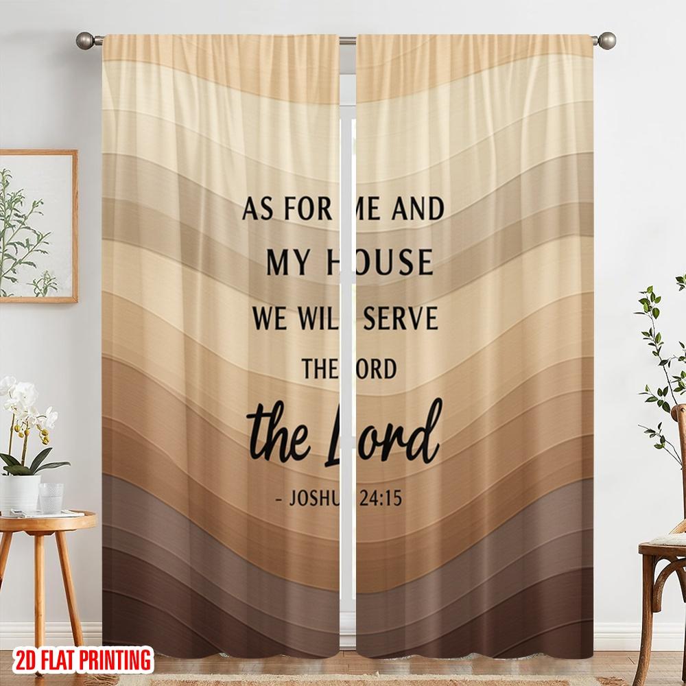 2pcs 2D flat printing Drapes Joshua House Serve Lord Polyester Without Electricity Festive Wall Decor Use for Multipurpose Event