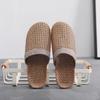 Linen Home Slippers Women Wooden Floor Slippers Couples Home Grass Mats Indoor Male Sandals Comfortable Non Slip House Shoes Bathroom