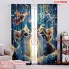 2pcs,2D Plane Printing Print Curtains Crystal Kittens Polyester Woven (without Rod) All Seasons for Living Room, Bedroom & Home