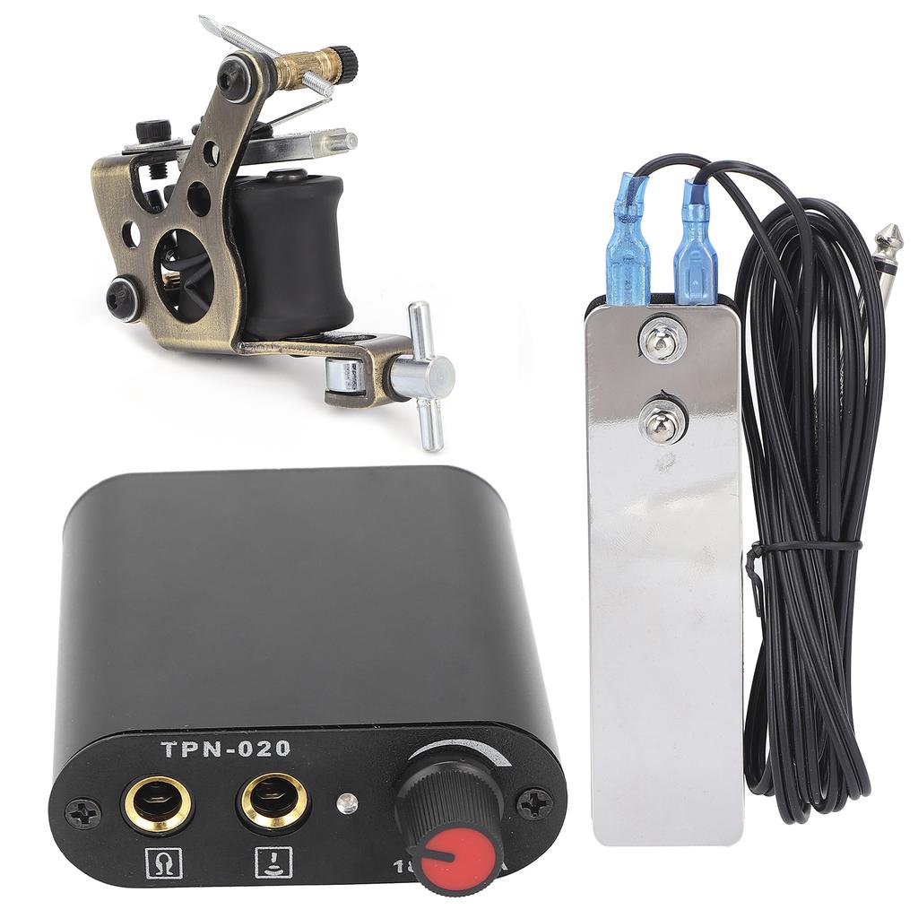 Professional Coil Tattoo Machine 10 Wrap Tattoo Kit Liner Shader Tattoo Machine 90‑265VUK Plug