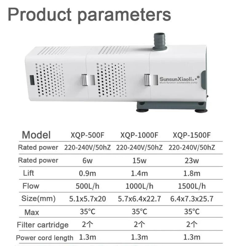 Fish Tank 3-In-1 Submersible Pump Aquarium Filter Air Oxygen Wave Pump Internal Powerhead Essential Aquarium Supplies Equipment
