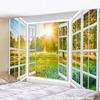 3D Landscape Painting Outside The Window Wall Tapestry Psychedelic Witchcraft Nordic Style Home Decoration Painting Wall Hanging