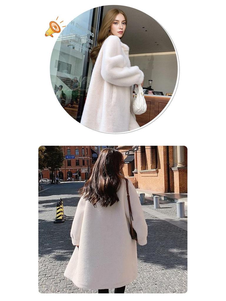 Women's Stylish Mink Fur Coat: Elegant Long Autumn & Winter Outerwear