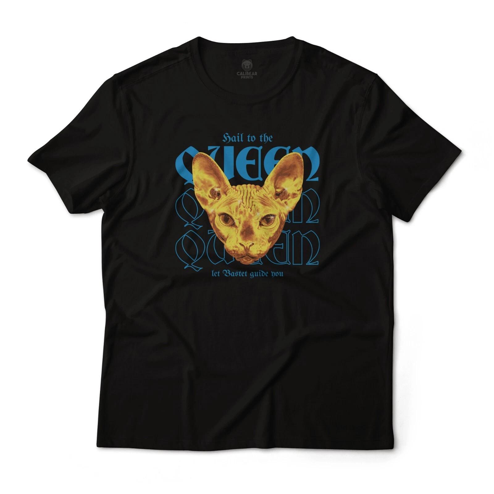 

Hail To The Queen, Egyptian Cat Aesthetic Graphic T-T-Shirt Unisex 100% Cotton Tee M