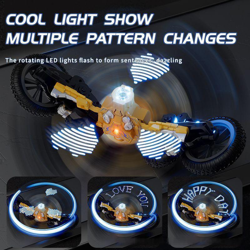 Dual-Sided Rotating Butterfly Stunt Robot Car with Transforming Spray and 2.4G Drift Remote Control