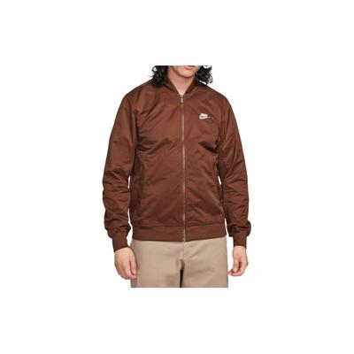 Solid Color Baseball Collar Zip Long Sleeve Jacket Men Jackets Brown DM6822-259