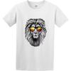 BAIZIHUI Crown Lion Animal Print Casual T Shirt Men Tops Tee White