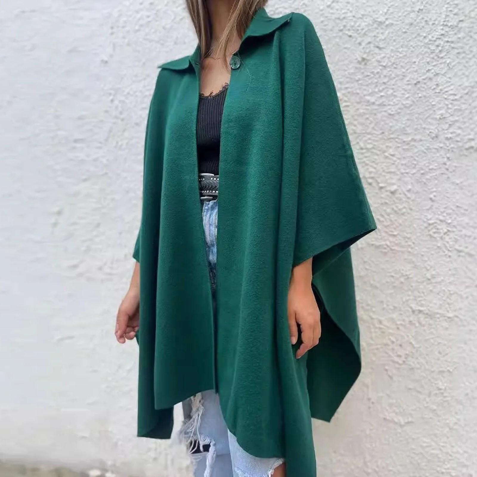 

Жіночі куртки. Осінні повсякденні вітровки. Куртка-накидка. Верхній одяг. Повсякденна куртка XXXXXL темно-зелений колір