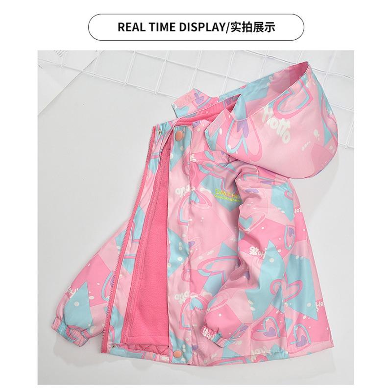 Girls Thickened Detachable Three In One Kids Winter Outdoor Jacket