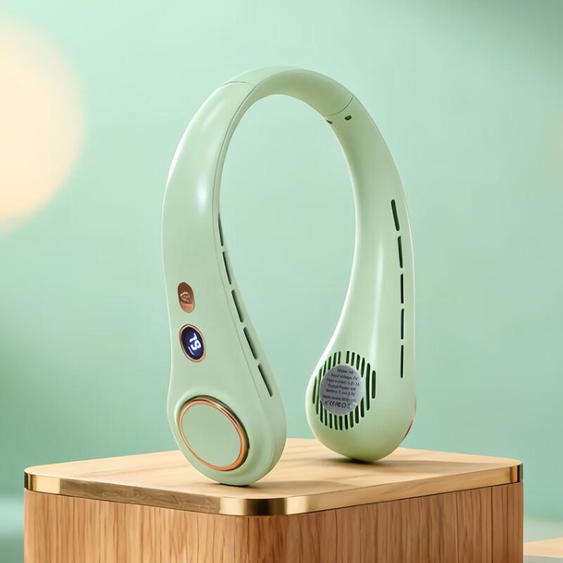 LINGPAN Digital Display Portable Neck Fan