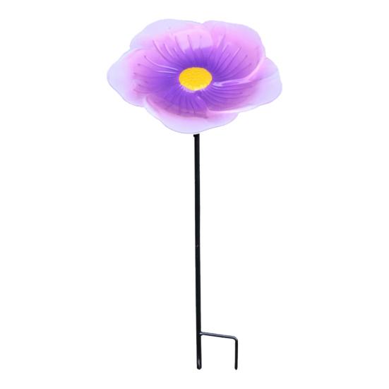 Flower Bird Bath Iron Bird Feeder Tray with Stake Outdoor Water Feeder Flower Bird Bath Bowl for Garden Decoration Bird Lovers Gift