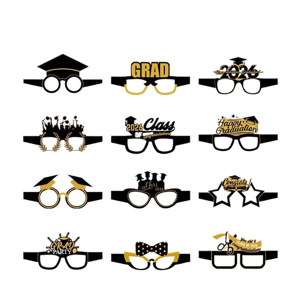 Graduation-themed Party Photo Props: Decorative Glasses