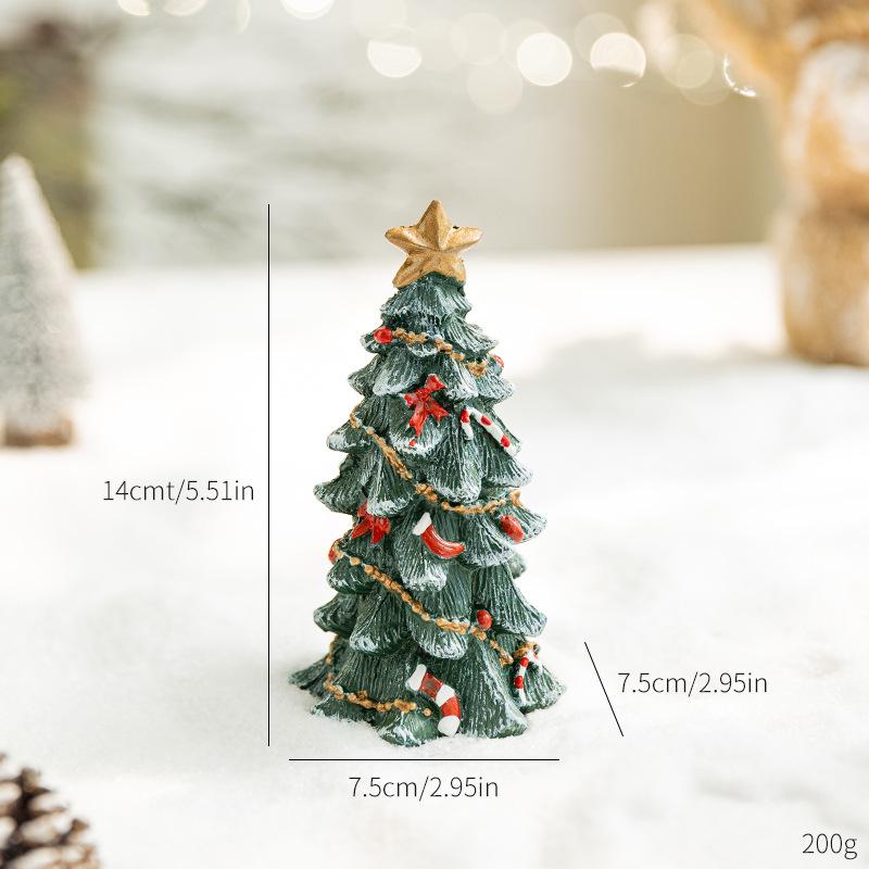 Mini Resin Christmas Tree Ornament – Small Desktop Decoration and Gift