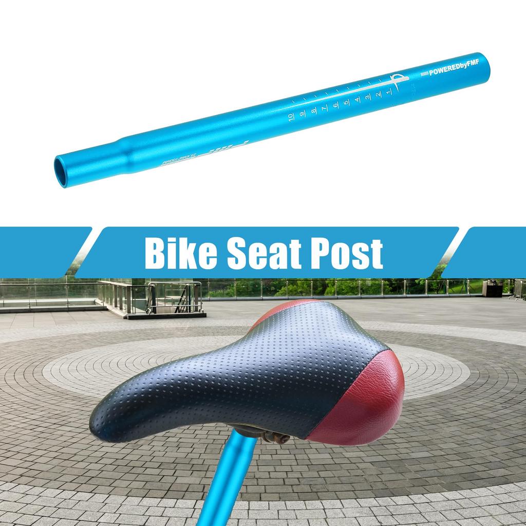 A ABSOPRO Bicycle Seat Post Mountain Bike MTB Road Bike Fixed Gear Aluminum Alloy Blue 25.4x350mm