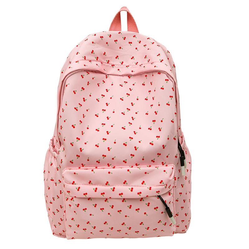 Korean small fresh schoolbag female college student simple small floral backpack lightweight large capacity high school backpack