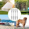 SELEWARE Ground Trampoline Tent Strong Wide Spiral Ground Anchors for and Animal Swing Sets 18-inch Screw-in Anchors, 4-Pack, Heavy-Duty Stakes,