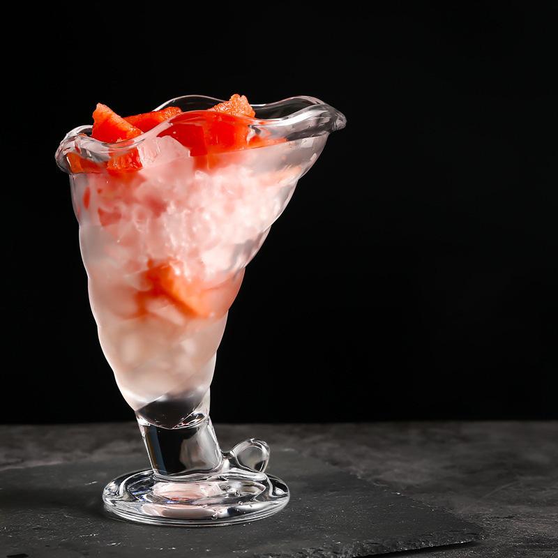 8.9oz 260ml Creative Glass Dessert Cup Transparent Reusable Yogurt Milk Tableware for Party Wedding Supply Ice Cream Juice Cups