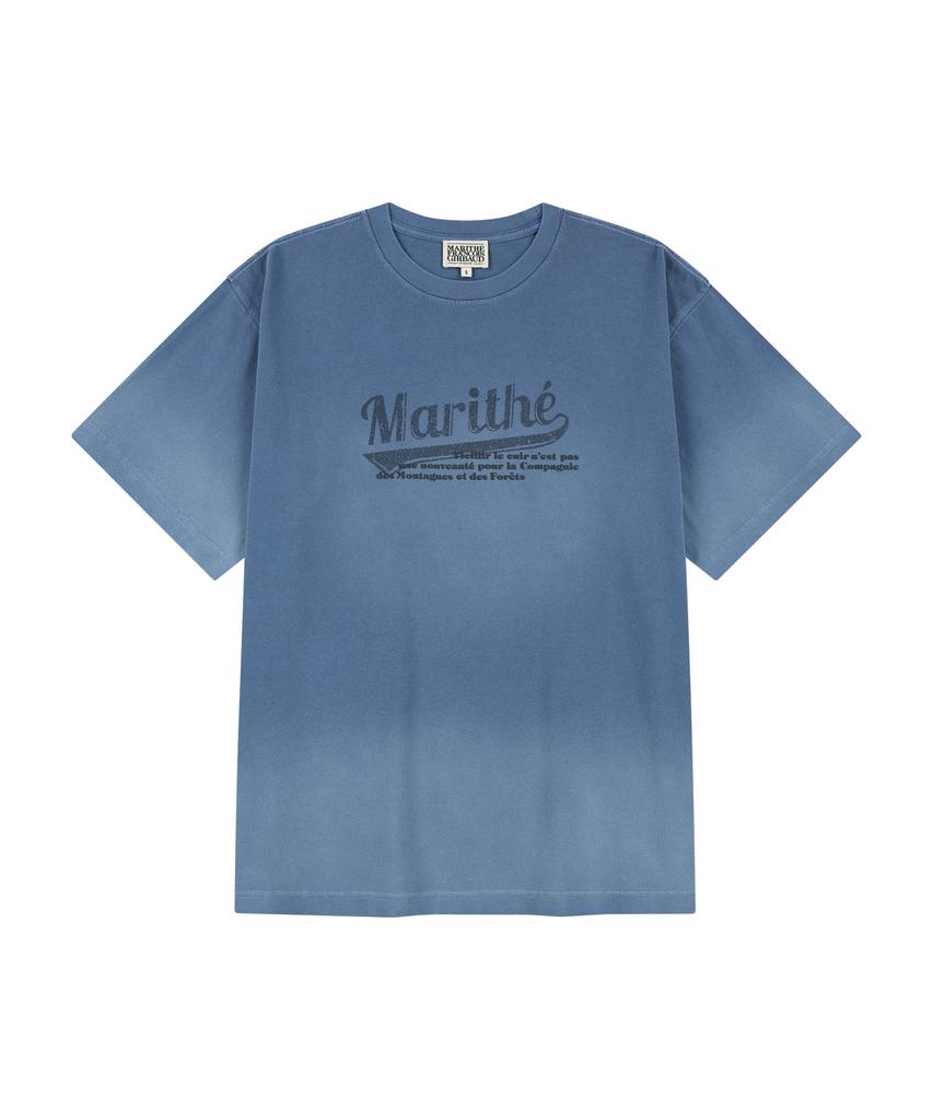Malittepeulangsowajeobeo Gradation Dyeing Oversized Tee Blue