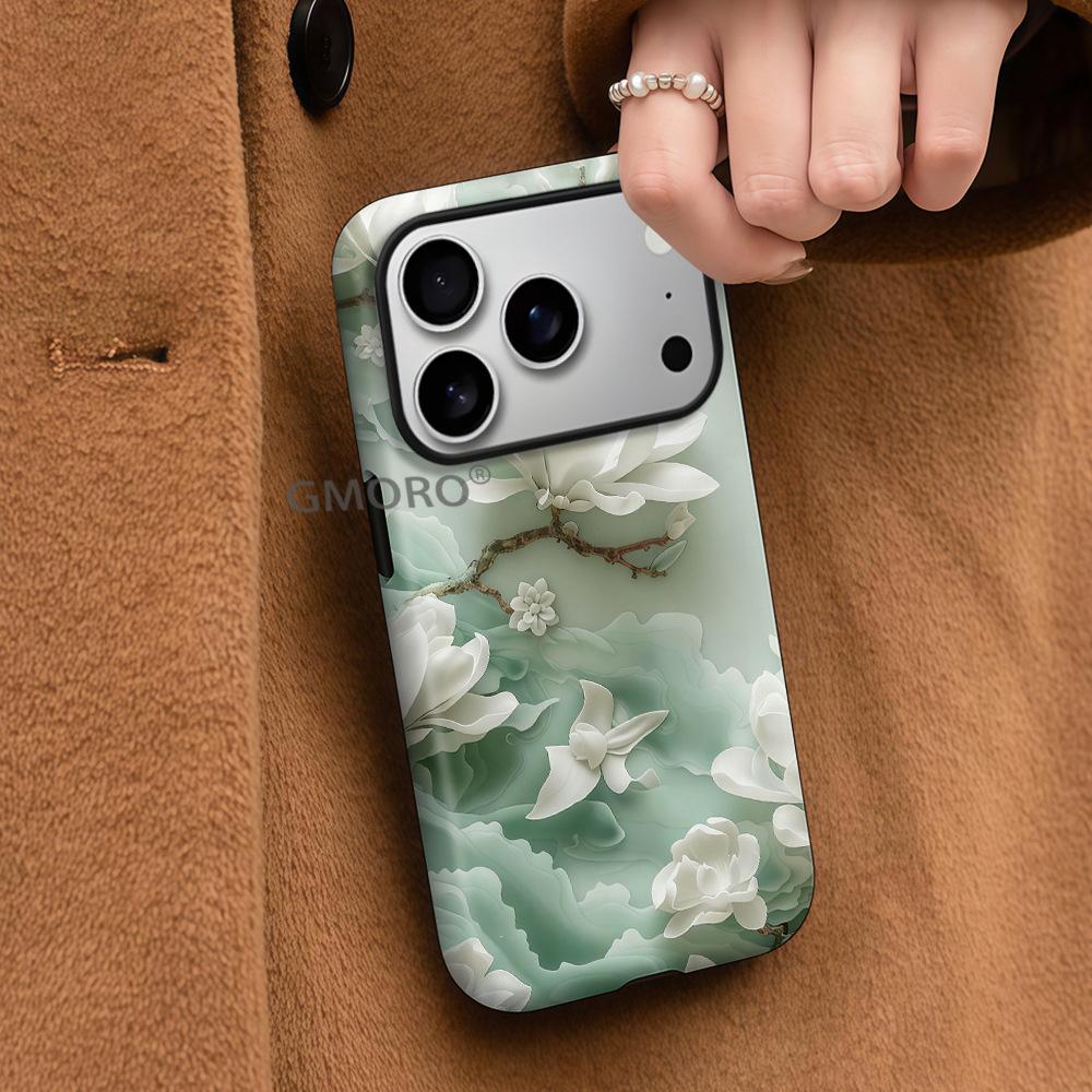 Amazon's hot-selling new sapphire lotus is suitable for Apple 17promax double-layer film 15/16 anti-drop mobile phone case.