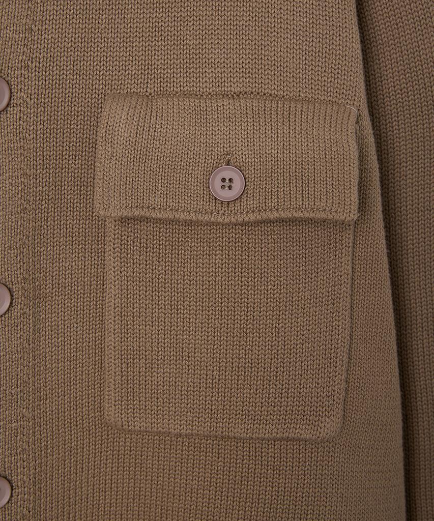 Hooves Cotton Trucker Knit Cardigan [Beige]
