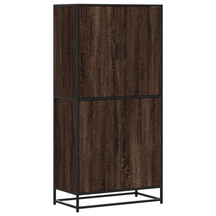 VidaXL Buffet haut chêne marron 68x35x139 cm bois d'ingénierie, armoire latérale, armoire de rangement haute, vitrine haute, 3300834