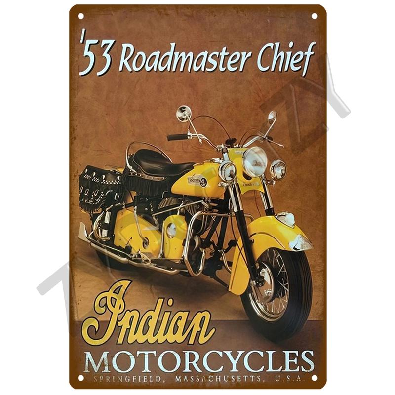 India Moto For The Garage Plaque Metal Sign Vintage Wall Poster Vintage Retro Room Home Industrial Hanging Decor Art Tin Sign