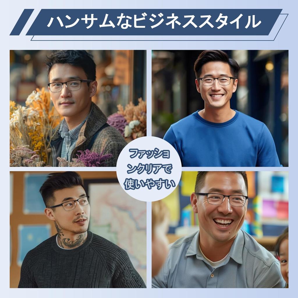 Stylish Reading Blue Light UV Luxury Ultra Comfortable Hanwaku HD Reading Metal Frame Glasses Gy150 [JO] Glasses, Men's Glasses, Cut, Protection,