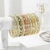 Enamel Vintage Cloisonne Bangle Colorful Women's Hand Bracelet Flower Crystal Bangle Ladies