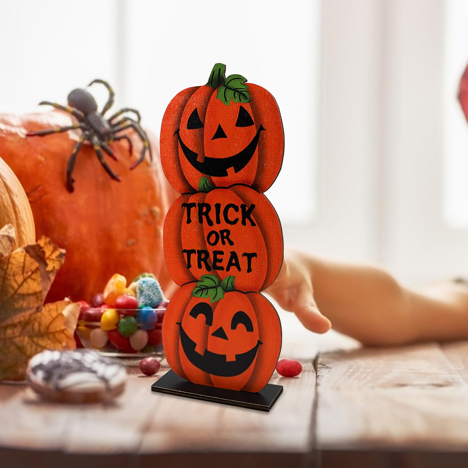 

Украшения для стола «Счастливый Хэллоуин», деревянные центральные элементы стола для вечеринки в честь Хэллоуина, обеденный стол, топпер, поднос, декор комнаты оранжевый