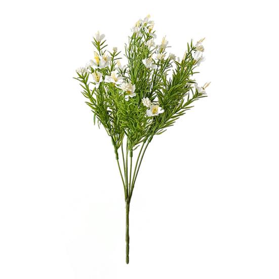 Künstliche Schleierkraut mit grünen Blättern UV-beständig 7-Zweig Falsche Seidenblume Haus Büro Hochzeit Party Innen Außen Falsche Blüte Dekoration