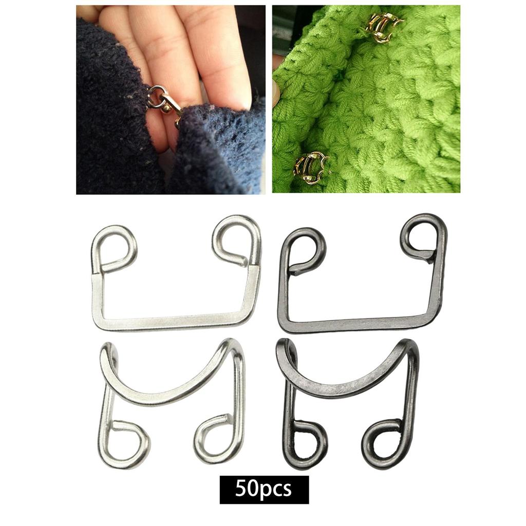 50 Pairs Metal Buckle Waist Adjustment Accs Sewing Hook Clasp Button Collar Invisible for Bra Extender Underwear Jeans Pants