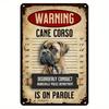 Cane Corso Mugshot Metal Sign Funny Dog Lover Gift Retro Wall Art 8x12 Inch