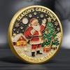 6 Pcs, Santa Claus Commemorative Coins, Colorful Relief Commemorative Medals, Christmas Gifts, Colorful Gold and Silver Coins