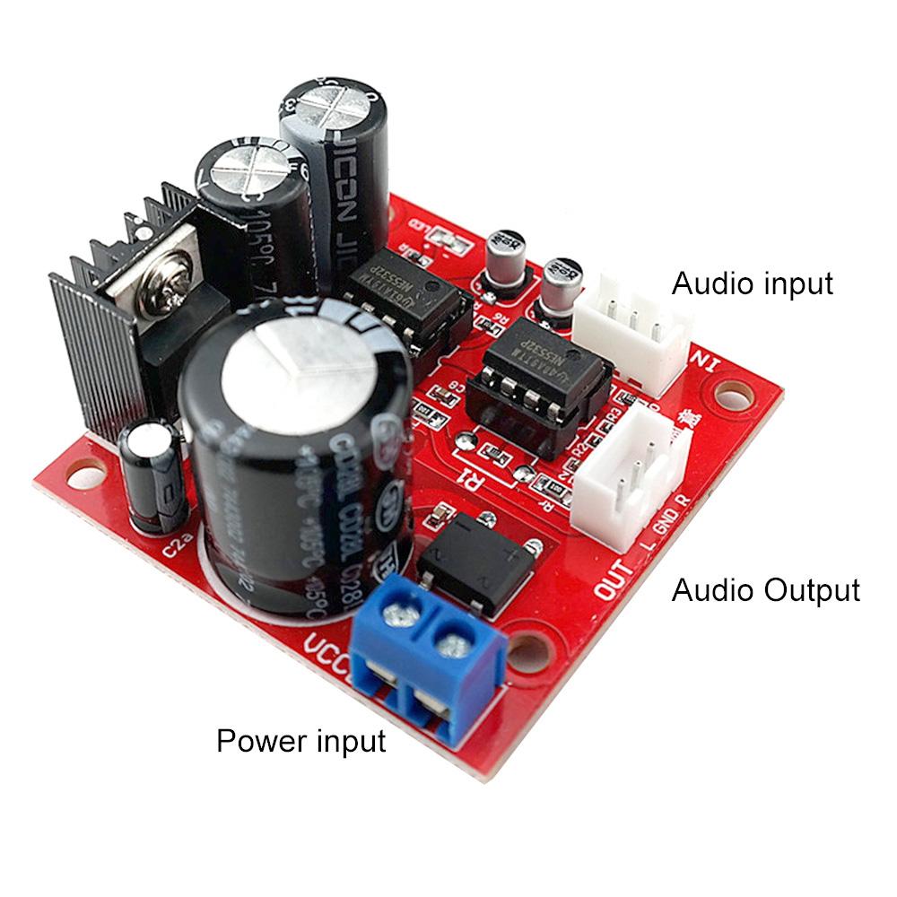 Dual NE5532 Preamplifier Board AC5-16V DC6-24V Single Power Amplifier Module Microphone Preamplifier Module Audio OP AMP Board