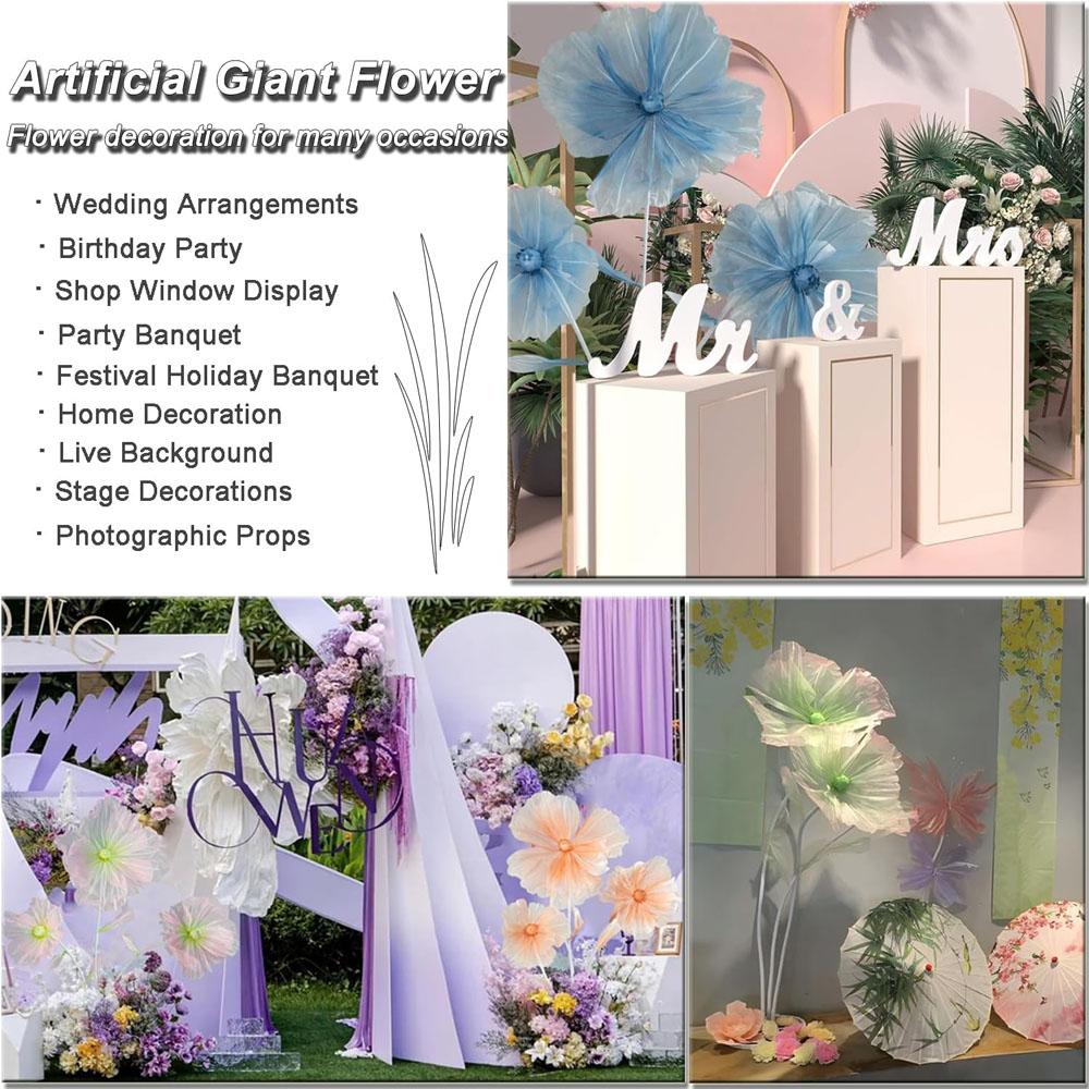 3pcs Wedding Decorations for Reception Giant Flowers for Decoration,Big Artificial Silk Flowers for Party Banquet Background