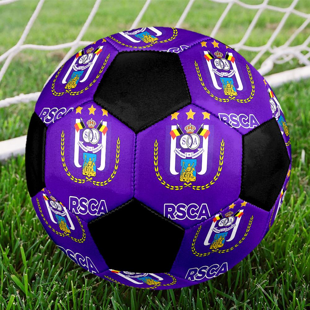 SIZE 5 RSC Anderlecht Soccer Ball Colorful All Ages Machine Stitched PVC Competition Ready Durable High-Bounce