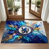 Chelsea FC Design Crystal Velvet Rug Soft Decorative Mat for Bedroom Entrance