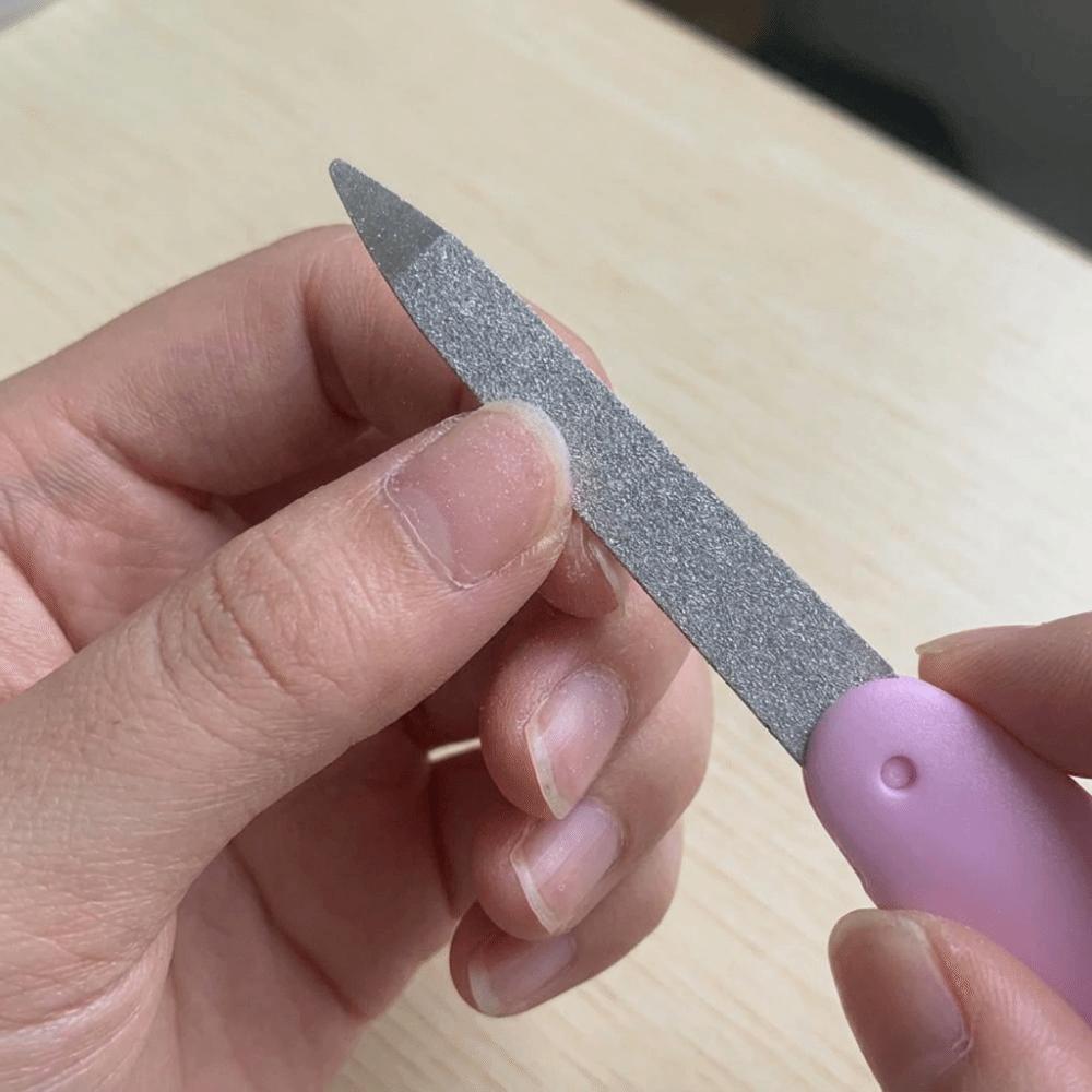 Double Side Nail Polishing Strip Stainless Polishing Stick Folding Nail File Manicure Tool