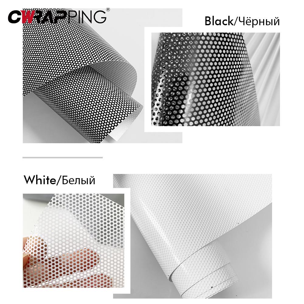 Mesh Film Fly-Eye Black White Vinyl Privacy Window Film Tinting Perforated One-Way Adhesive Glass Wrap Self-Adhesive Window Wrap