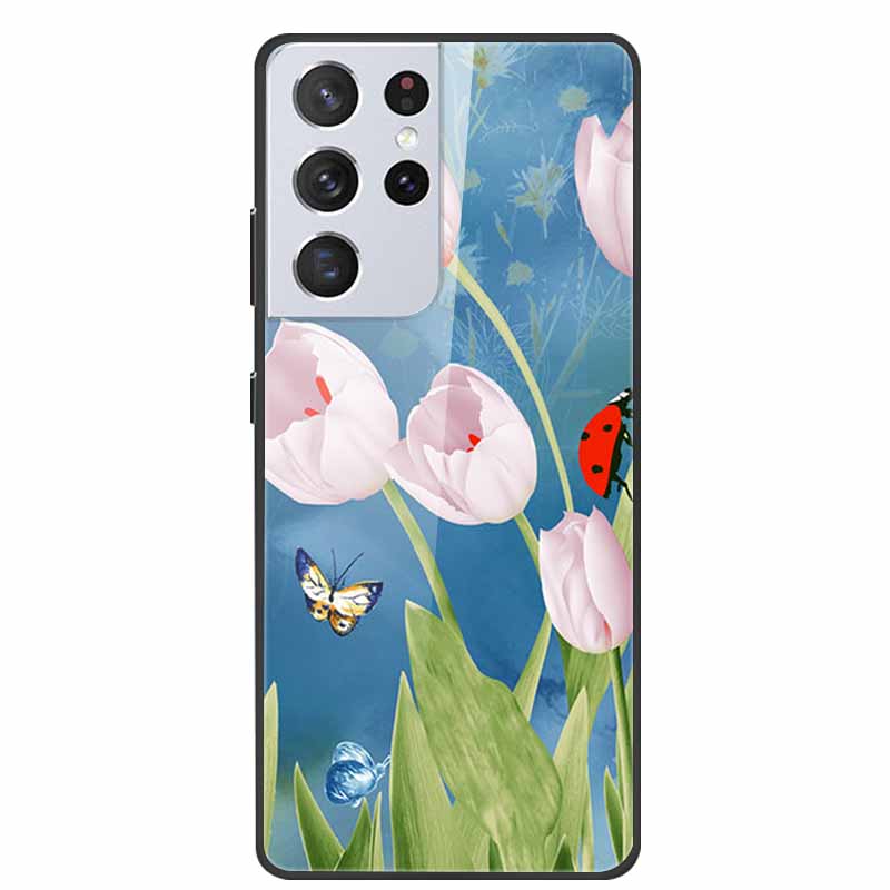 For Samsung Galaxy S25 Ultra Tempered Glass Case Back Cover Hard Phone Cases for SamsungS25 ULTRA Fundas Fashion Protector Coque
