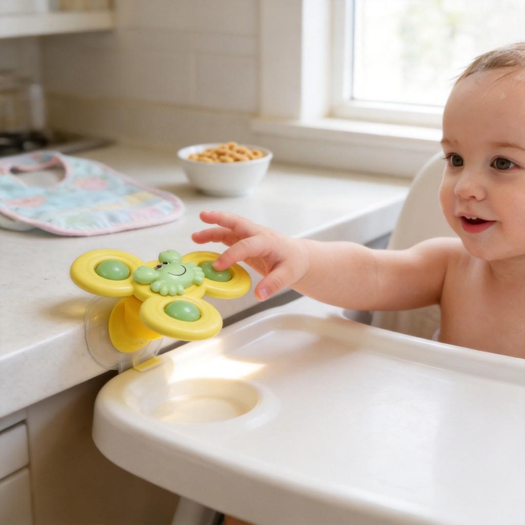 Infant Spinner Toy Pack With Plastic Material For Bath And Classroom Fun