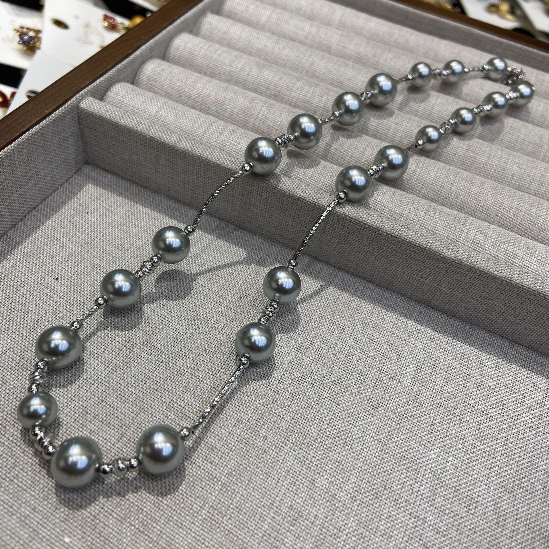 

8M/10M Bead Necklace Metal Line Bead Necklace Women S Light Luxury Fashion Neck Chain Collarbone Chain Batch