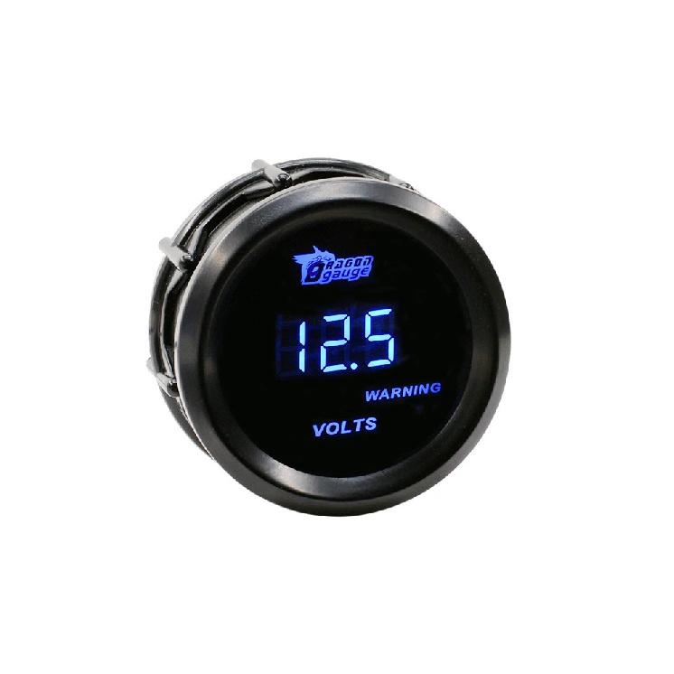 Dragon 52mm Blue LED BackLight Auto Car Motorcycle 12V Digital Voltage Volt Gauge Measurement Range 8-18V Meter