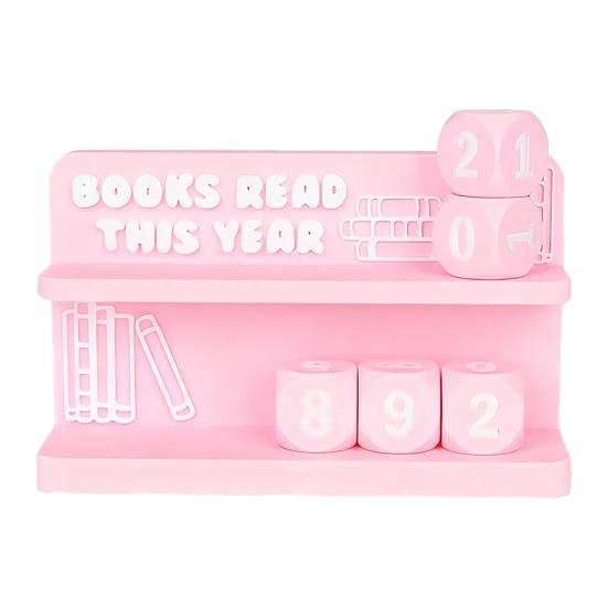 Reading Counter Bookshelf Decor Book Read This Year Ornament Yearly Reading Record Reading Challenge Tracker Gift for Book Lovers