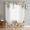 Voile Wild Flowers Autumn Thanksgiving Curtains For Bedroom Tulle Window Curtain For Living Room Sheer Curtains Blinds Drapes