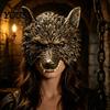 Máscara Cosplay de Lobo 3D para Cabeça, Alta Elasticidade Leve Confortável Lobisomem Amortecimento Flexível Fantasia com Tira Ajustável para